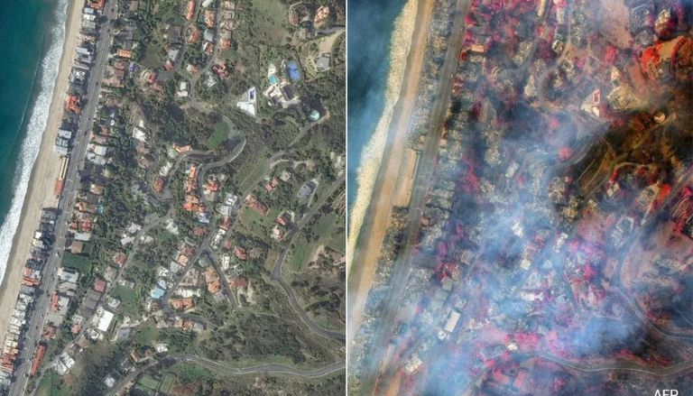 Aerial View of LA Fires Neighborhoods Reduced to Ashes, Communities Resemble War Zones