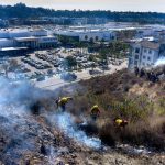 Fire risk and strong winds persist in Southern California, with the possibility of rain on the horizon