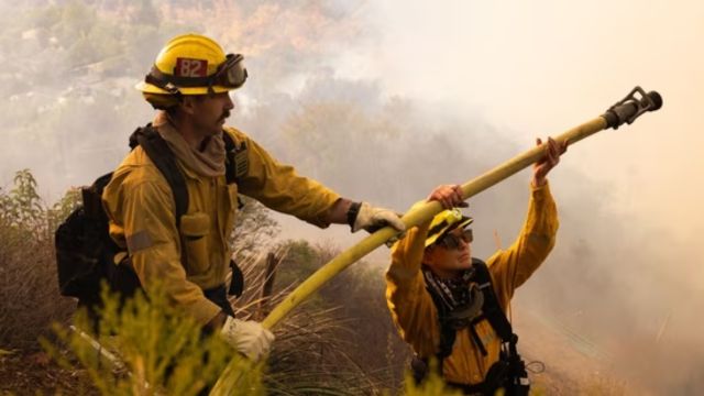 Firefighters in LA and San Diego Battle Flames Ahead of Approaching Rainstorm